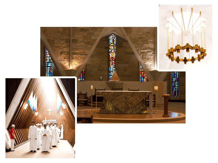 Sacred Heart Chapel is the center of the community’s prayer life. The Eucharistic Liturgy and the Liturgy of the Hours are the focal point in the daily schedule of the seminarians.