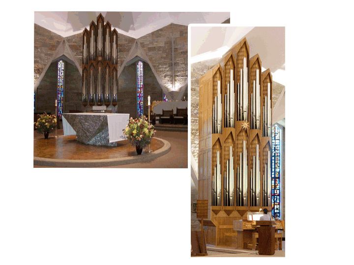 The Berghaus Organ by the Altar was dedicated in 1995. The rich organ accompaniment adds to the solemnity of the prayer life.