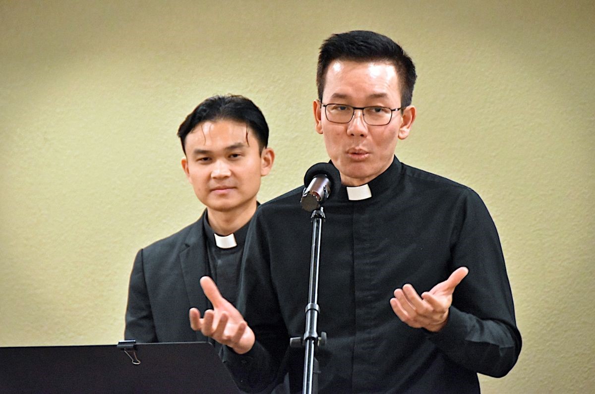 Fr. Vien Nguyen SCJ discussing his recently published reviews of biblical scholarship's