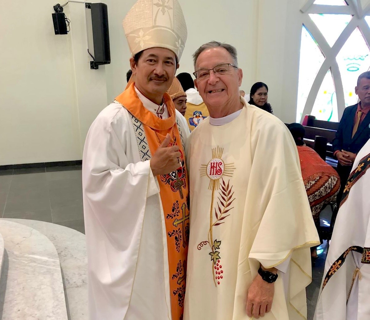 Fr. Mark Fortner, SCJ, Reunites with Newly Appointed Bishop Vincentius Setiawan Triatmojo at Indonesian Province Centennial